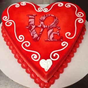 Revealing the Love Heart Shaped Cake